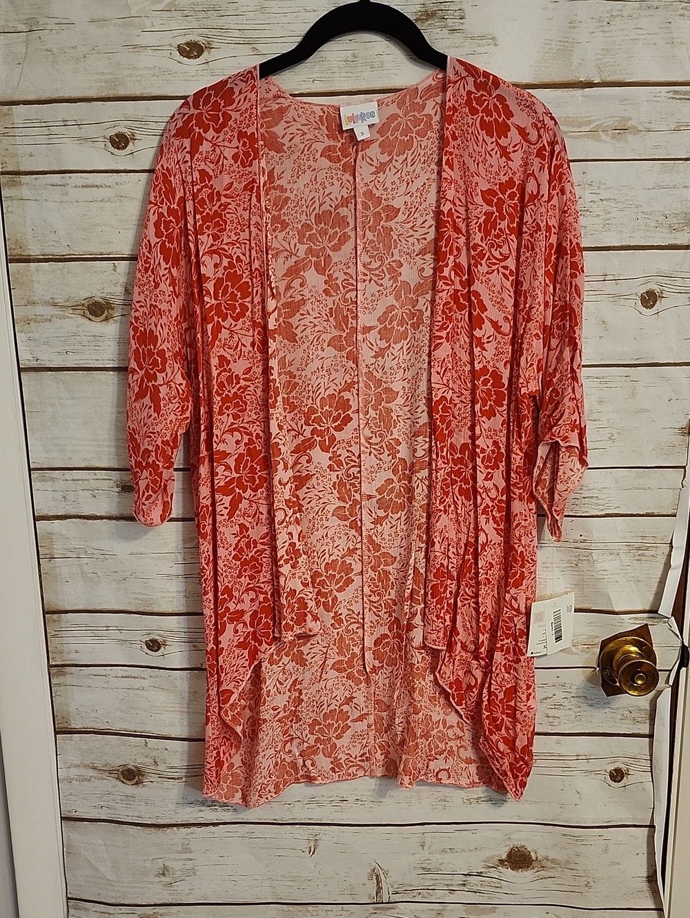 LuLaRoe Kids Pink Floral Kimono Cardigan